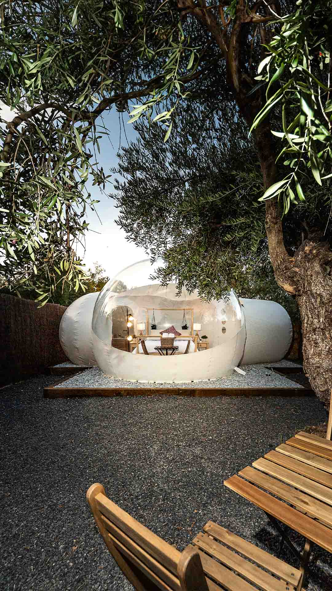 Hotel burbuja en Ronda entre olivos centenarios - Nomading Camp Málaga