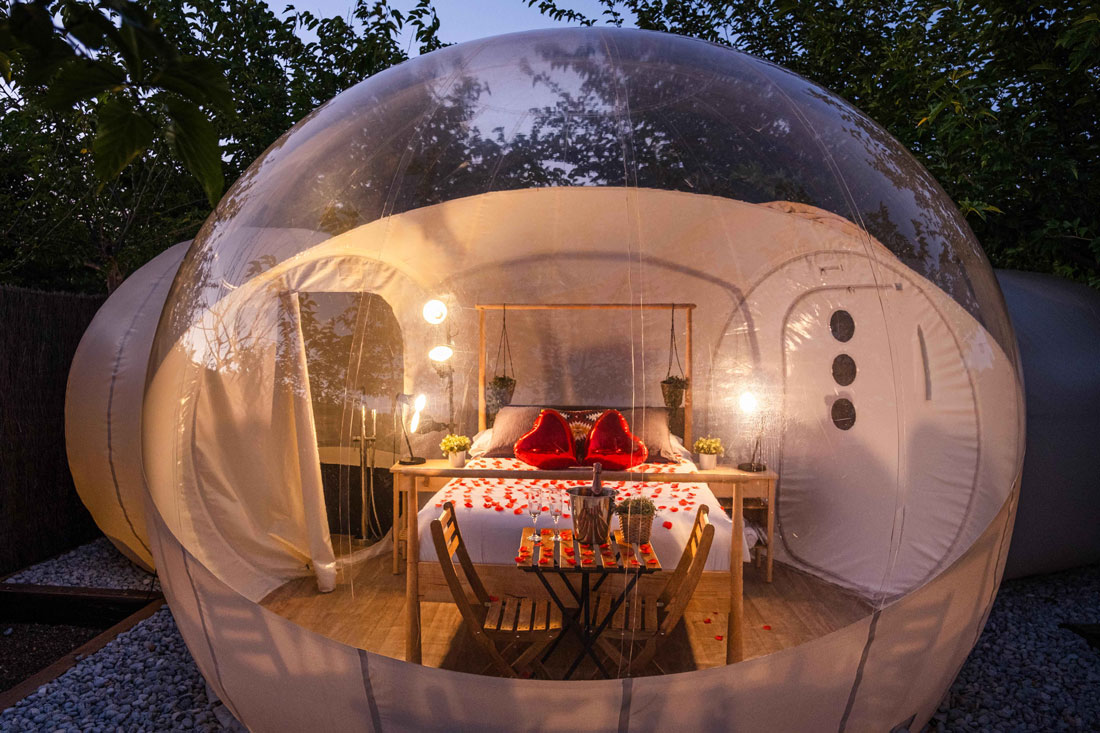 Pack romántico burbuja pétalos