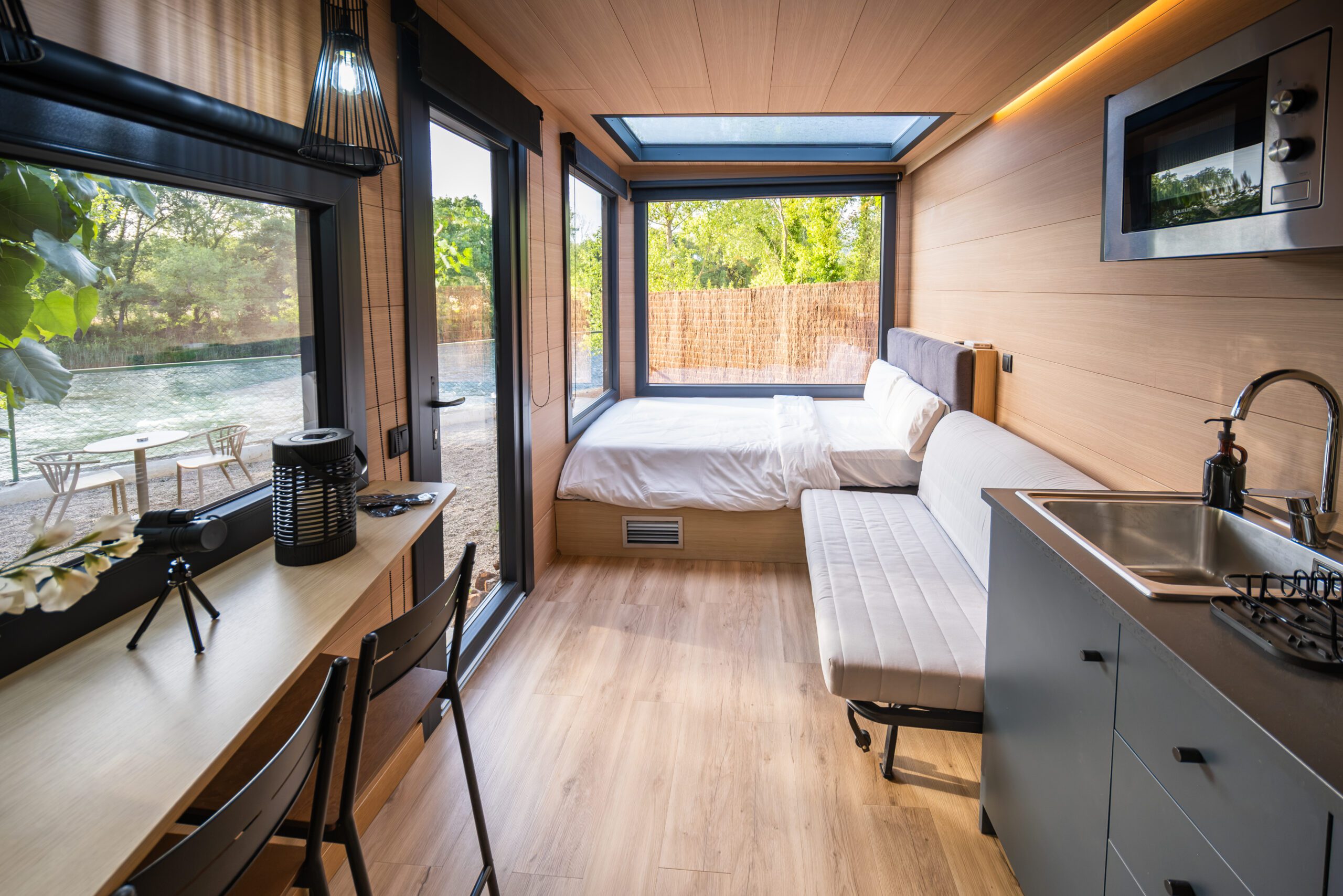 Terraza cabaña glamping Graus